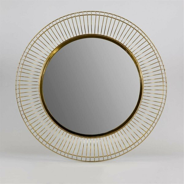 Homeroots Round Gold Iron Wall Mirror 396719